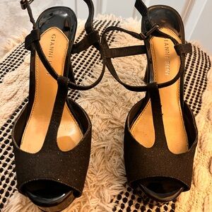 Women’s black sparkly dressy heels. 7.5. Gently used